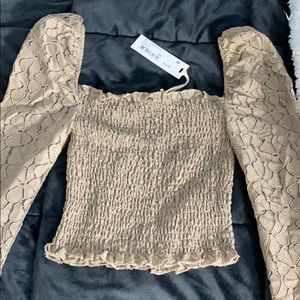 long sleeve brown top